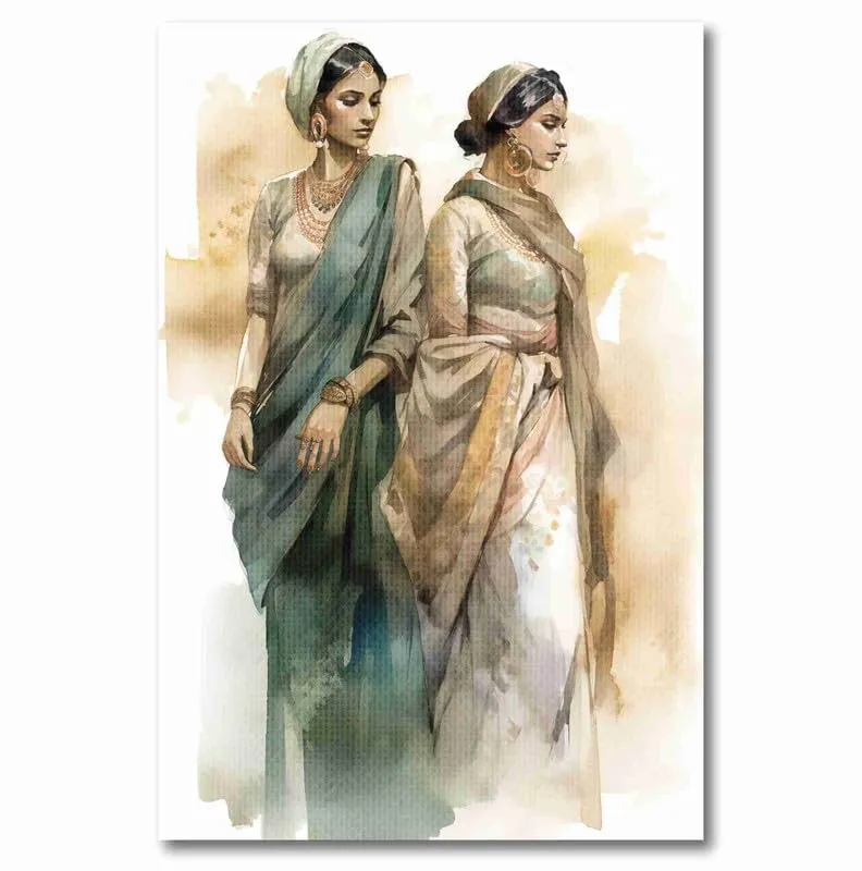 SAF paintings Unframed Rolled Art Print||Traditional Woman Canvas Wall Art Print for Home Décor And Office||Unframed canvas Painting For Wall decor||Home wall and Office Interior CR-87