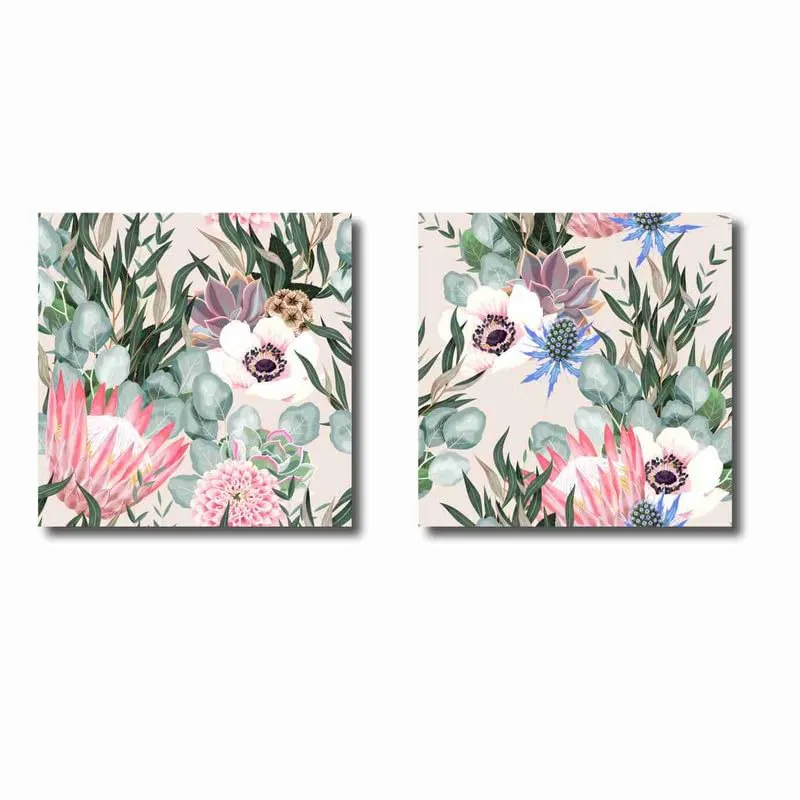 SAF paintings Wooden Framed Canvas Painting ||Set Of 2 Floral Theme Canvas Wall Art Painting for Home Décor Office||For Bedrom,Living Room Home wall and Office Interior CR-183