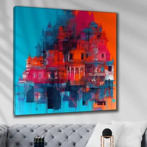 SAF paintings Wooden Framed Vintage City Canvas Wall Painting for Home Décor And Office||For Bedroom,Living Room Home wall and Office Interior 24X24Inch and Office CR-235