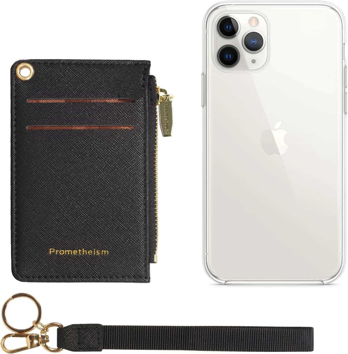 Small Wallets for Women Slim Leather Card Case Holder Wallet Coin Change Purse with Keychain