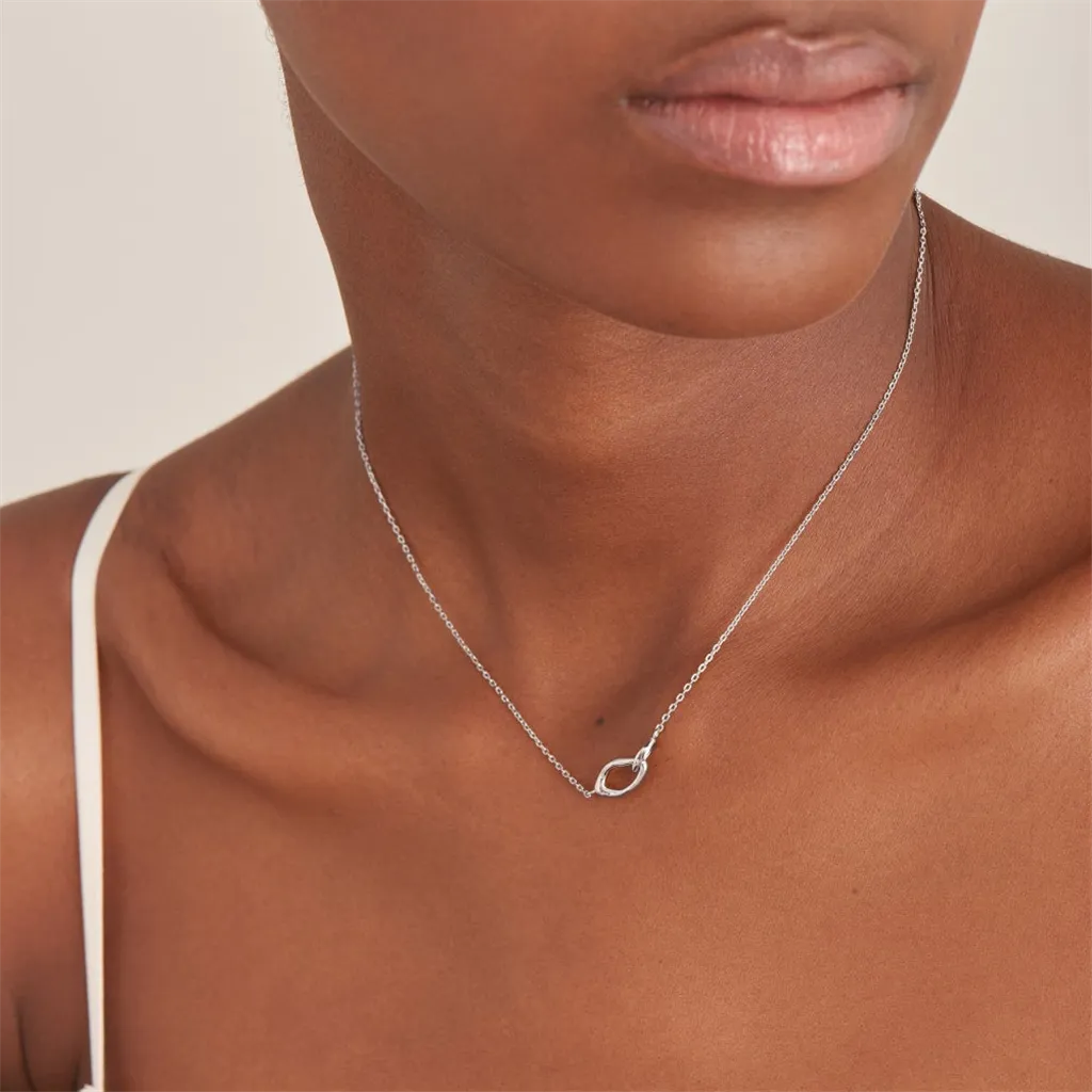 Sterling Silver Wave Link Necklace by Ania Haie