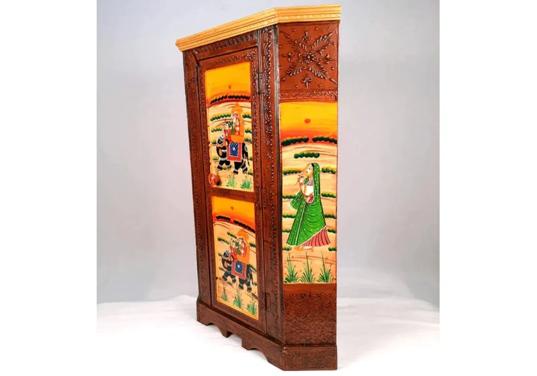 Teak Wooden Hand Crafted Almirah Corner