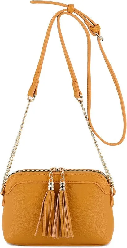 TEEK - Tassel Small Crossbody Bag with Chain Strap