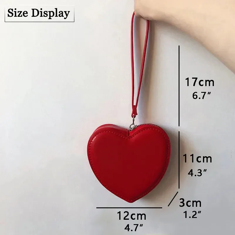 Uniwim PU Leather Heart Bag Coin Purses for Women Cute Children's Handbag Wallet Designer Original Kawaii Wallets for Girls Wholesale