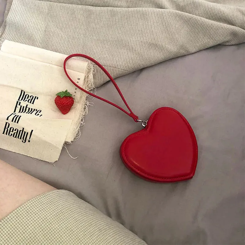 Uniwim PU Leather Heart Bag Coin Purses for Women Cute Children's Handbag Wallet Designer Original Kawaii Wallets for Girls Wholesale