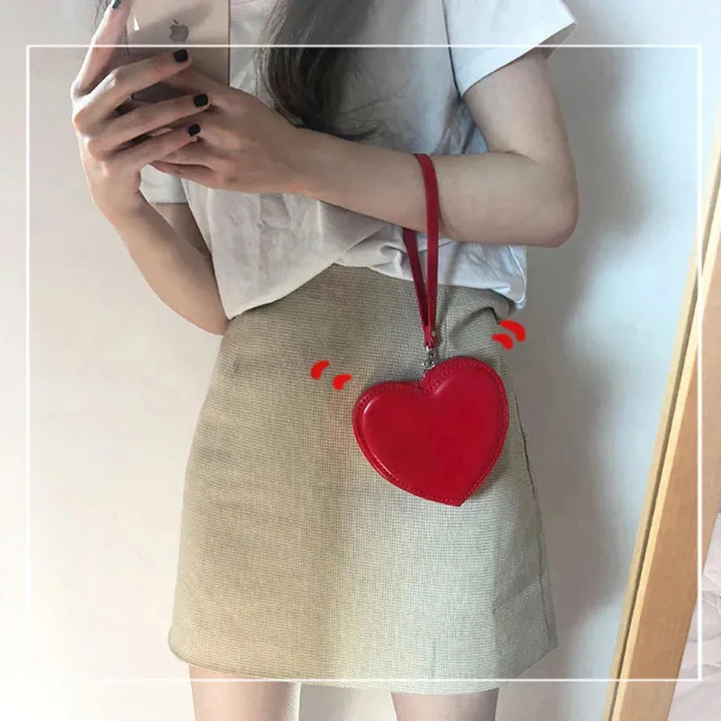 Uniwim PU Leather Heart Bag Coin Purses for Women Cute Children's Handbag Wallet Designer Original Kawaii Wallets for Girls Wholesale