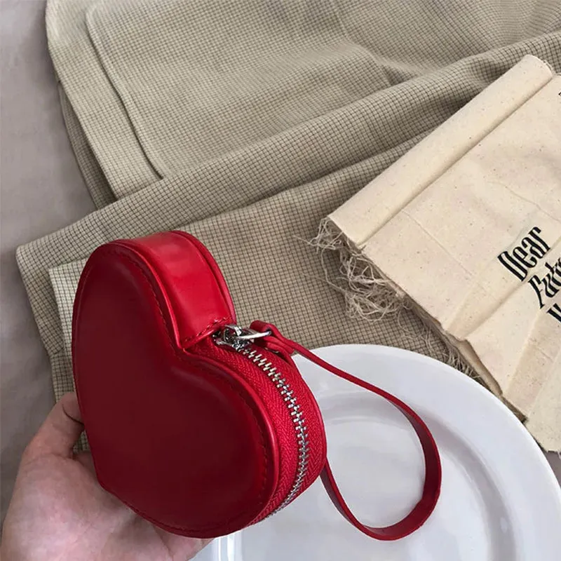 Uniwim PU Leather Heart Bag Coin Purses for Women Cute Children's Handbag Wallet Designer Original Kawaii Wallets for Girls Wholesale