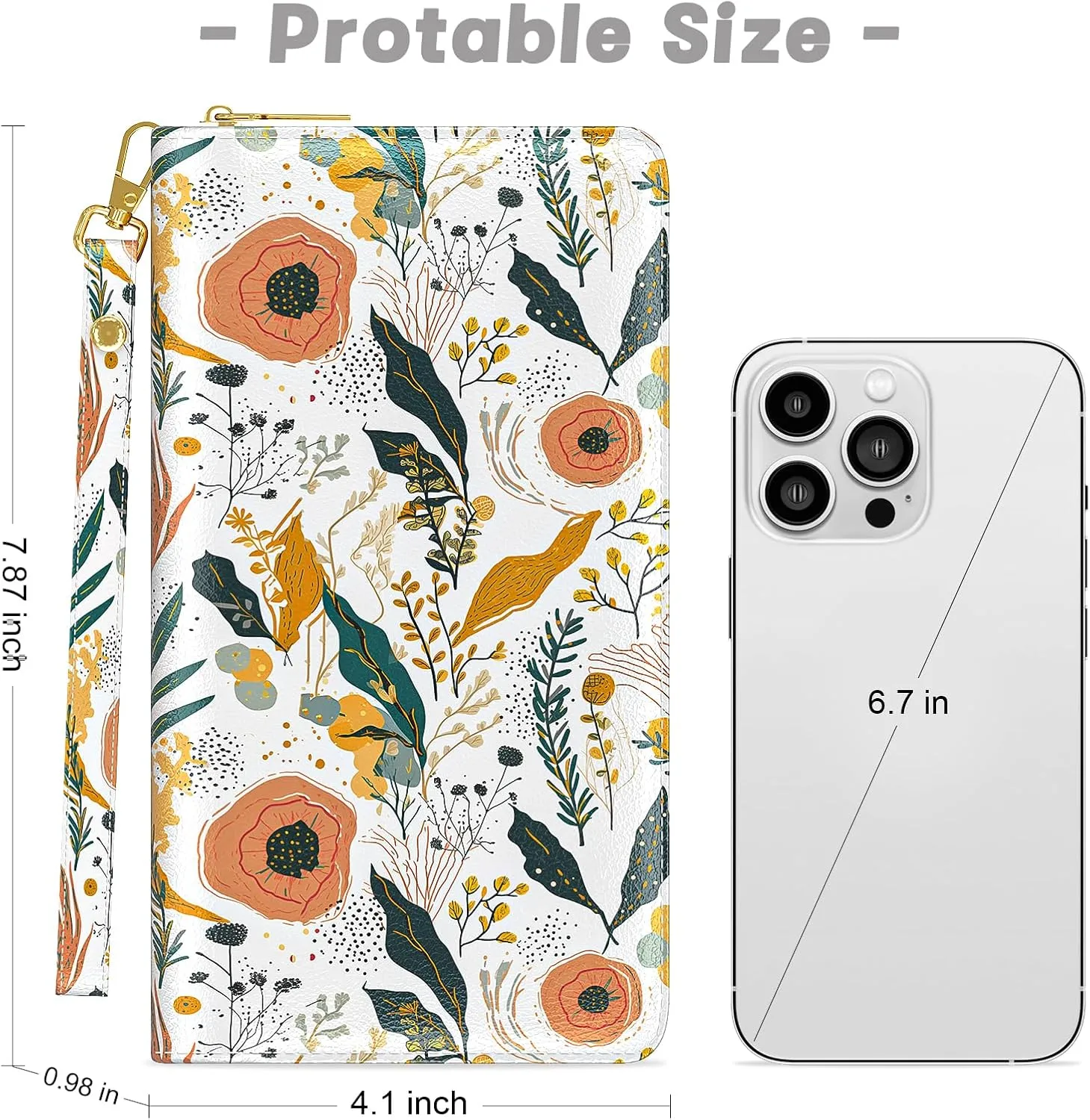 Womens Wallet, RFID Wristlet Wallets for Women, Ladies Clutch Purses, Large Travel Card Holder with Phone Holder
